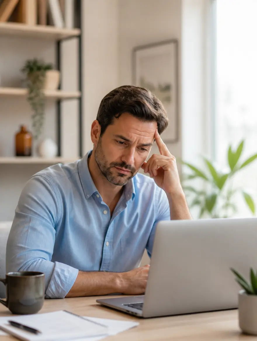 Person having difficulty concentrating